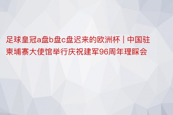 足球皇冠a盘b盘c盘迟来的欧洲杯 | 中国驻柬埔寨大使馆举行庆祝建军96周年理睬会