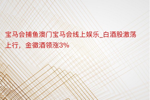 宝马会捕鱼澳门宝马会线上娱乐_白酒股激荡上行，金徽酒领涨3%