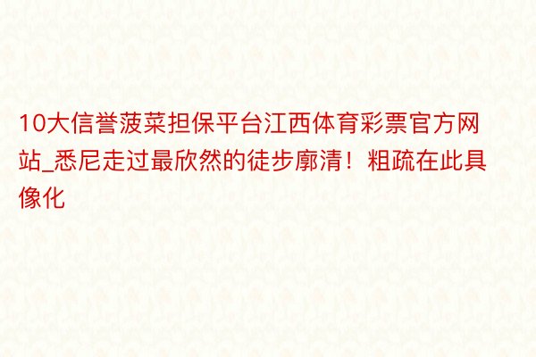 10大信誉菠菜担保平台江西体育彩票官方网站_悉尼走过最欣然的徒步廓清！粗疏在此具像化